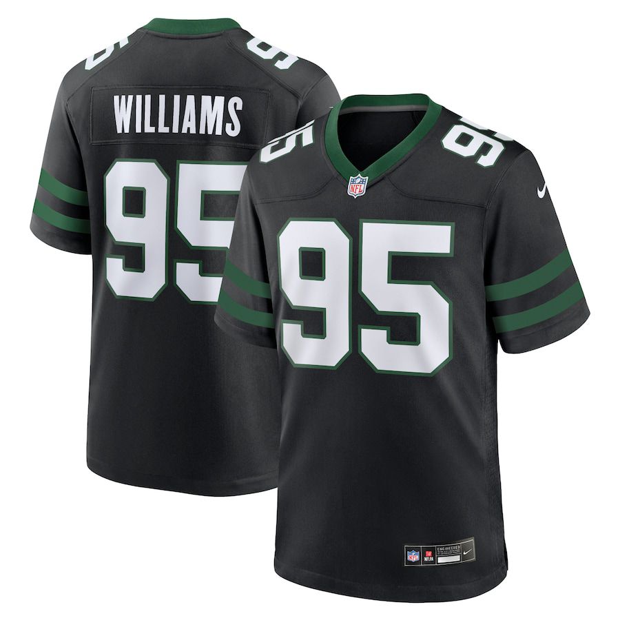 Men New York Jets 95 Quinnen Williams Nike Legacy Black Alternate Game NFL Jersey